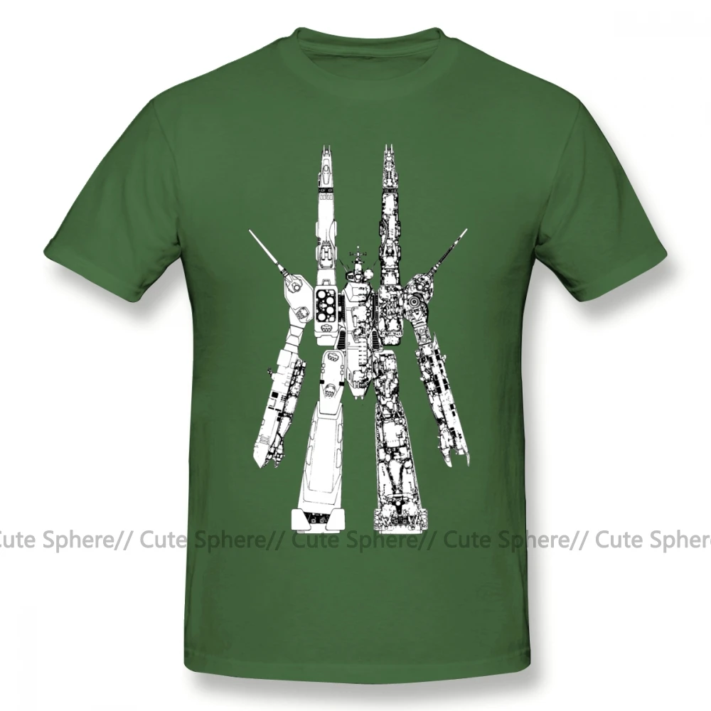 Robotech футболка SDF Macross футболка с коротким рукавом Милая футболка с принтом Лето 100 хлопок мужская футболка плюс размер - Цвет: Army Green