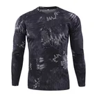 Мужская быстросохнущая тактическая камуфляжная футболка, дышащая Повседневная Военная рубашка с круглым вырезом и длинными рукавами, армейские футболки камуфляжной расцветки, футболка в стиле милитари, одежда для мужчин, одежда для спорта, на каждый день, 2019