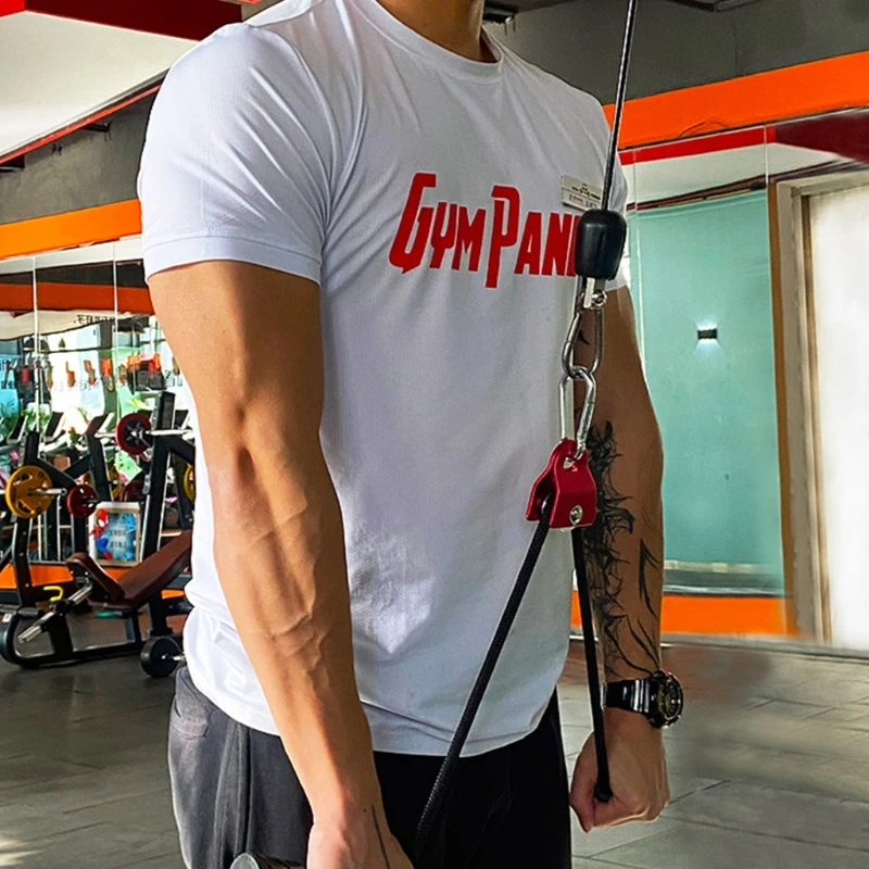 

Biceps Triceps Drawstring Dual Grip Rope Pull Down Cable Training Gym Attachment