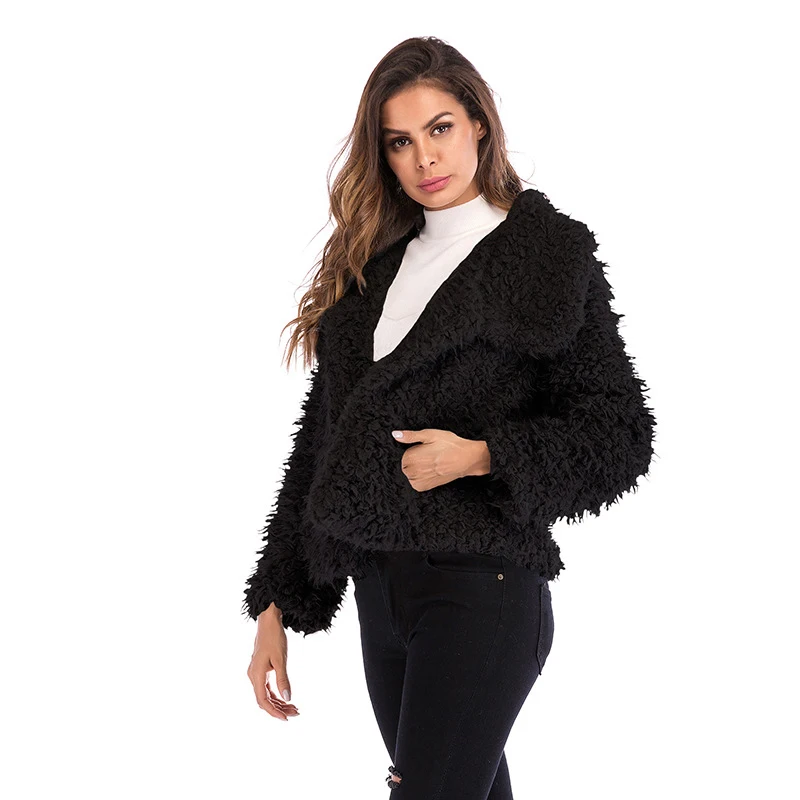 

Women Solid Jackets Winter Warm Coats Faux Fur Windproof Outwears Female Casual Streetwears Fashion Women Autumn Jacket LL125