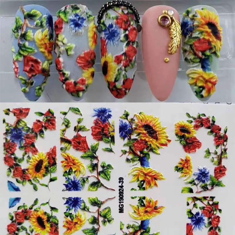 1 шт. 3D акриловые наклейки для ногтей с гравировкой в виде пчелы водные модные