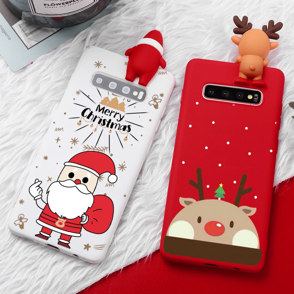3D Рождественский медведь мультфильм мягкий силиконовый чехол для samsung Примечание 10 Pro A10S A30 A50 A70 S7 край S8 S9 S10 плюс A8 A6 A7 A9 крышка