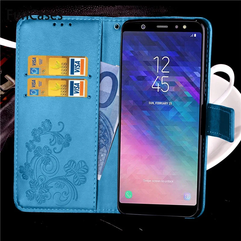 Чехол для телефона Samsung Galaxy A6 Plus 2018 чехол роскошный кожаный кошелек флип-чехол