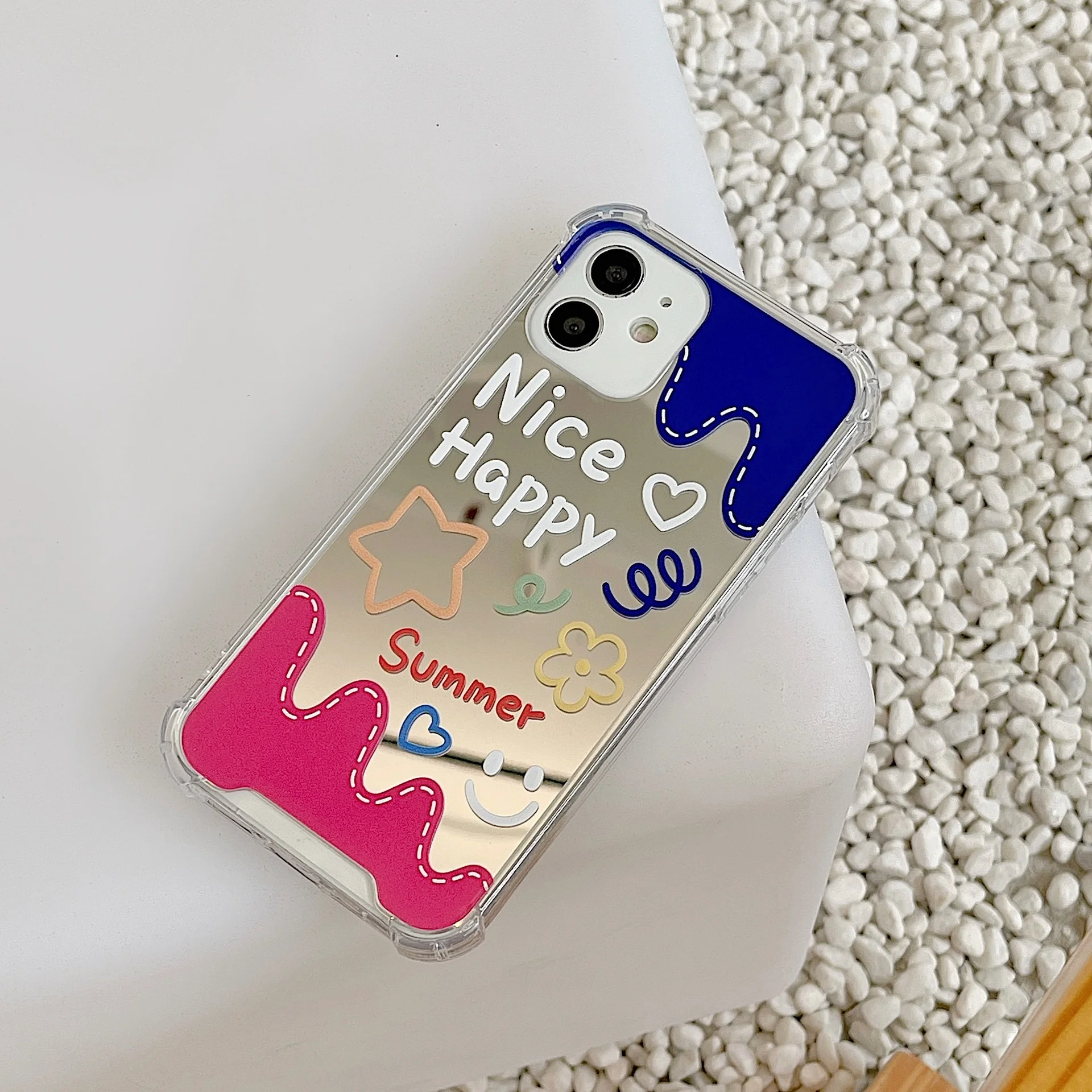 

Cartoon for iphone 12 Pro Max 8 7 Plus X Xr Xsmax 11 Pro case cartoon apple mirror case color painting