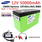 Новый комплект литиевых батарей 12 В, 50 Ач, 18650, подходит для солнечной энергии и аккумулятора электромобиля + зарядное устройство в, 3 А