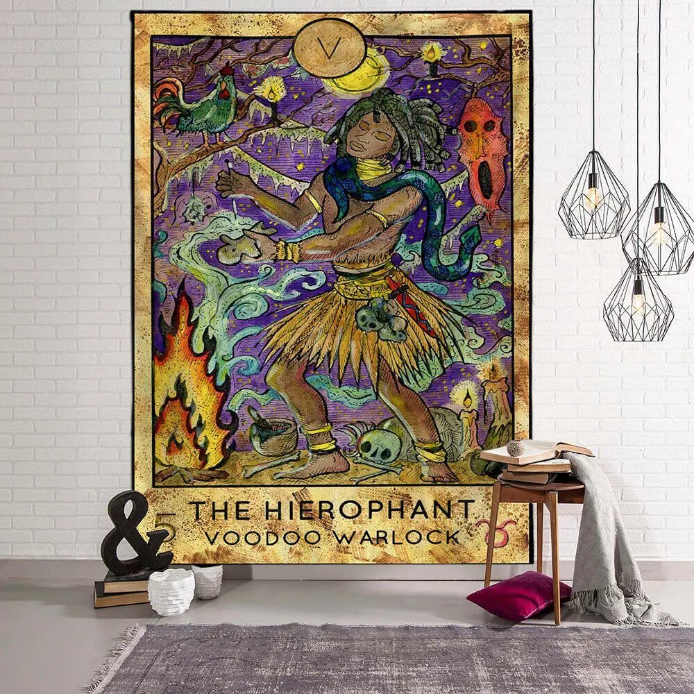 

FFO Hippie Witchcraft Tarot Cards Hanging Blanket Tapestry Art Witch TAPIZ Astrology Psychedelic Wall Cloth Mandala Tapestries