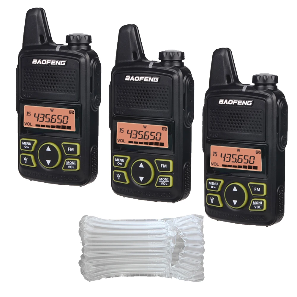 3PCS With AIR 3 шт. BAOFENG T1 мини двухстороннее радио BF-T1 портативная рация UHF 400-470mhz 20CH портативный Ham FM CB радио портативный приемопередатчик - Цвет: 3PCS With AIR