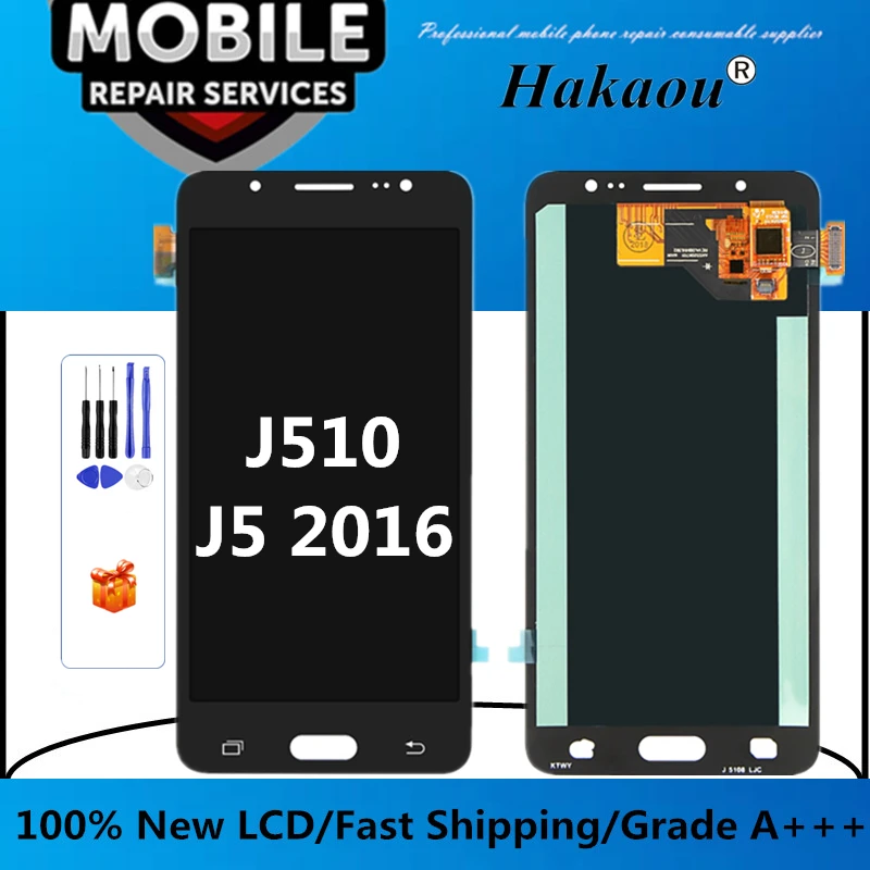 AMOLED дисплей для Pantalla Samsung J5 2016 J510 J510F J510G сменный сенсорный ЖК экран с цифровым