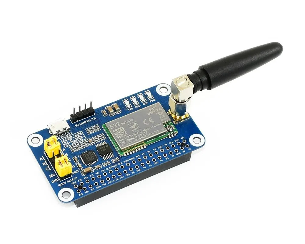 SX1262 LoRa HAT для Raspberry Pi широкополосная модуляция спектра частотный диапазон 868 МГц |