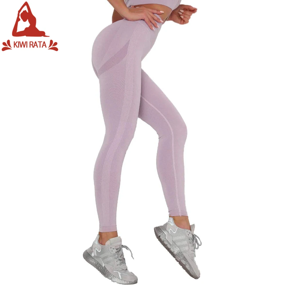 Женские Бесшовные Леггинсы KIWI RATA леггинсы для фитнеса бега йоги с высокой талией