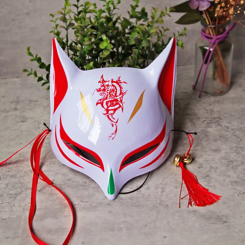 

2021Fox Mask Japanese Mask Party Half Face PVC Fox Masks Masquerade Festival Cosplay Costume cat mask rave festivals Costume