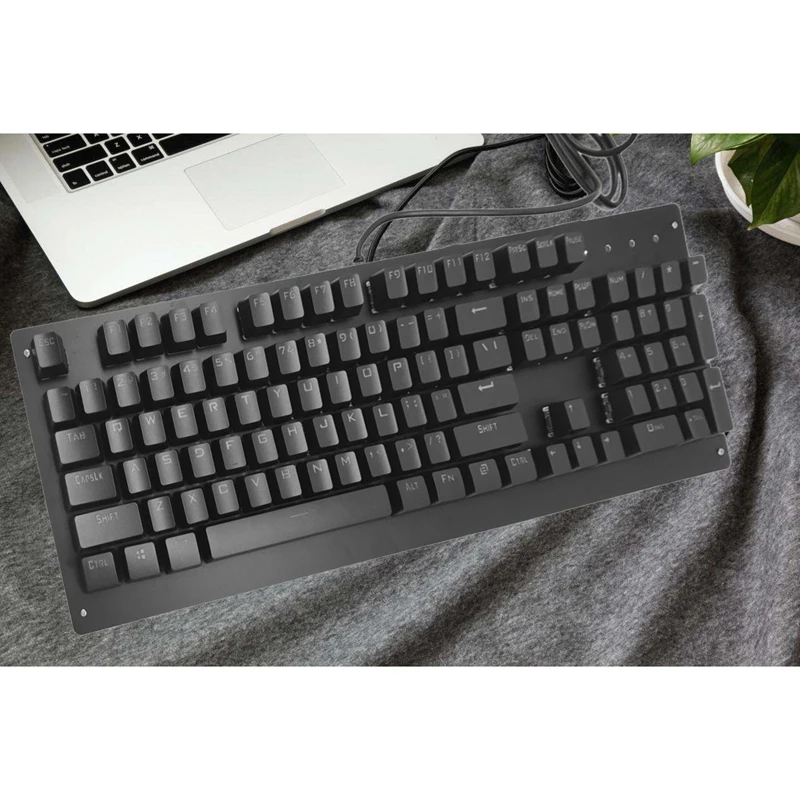 

Mechanical Gaming Keyboard with RGB Backlight & Tactile Blue Switches, 104-Key Anti-Ghosting Wired Keyboard