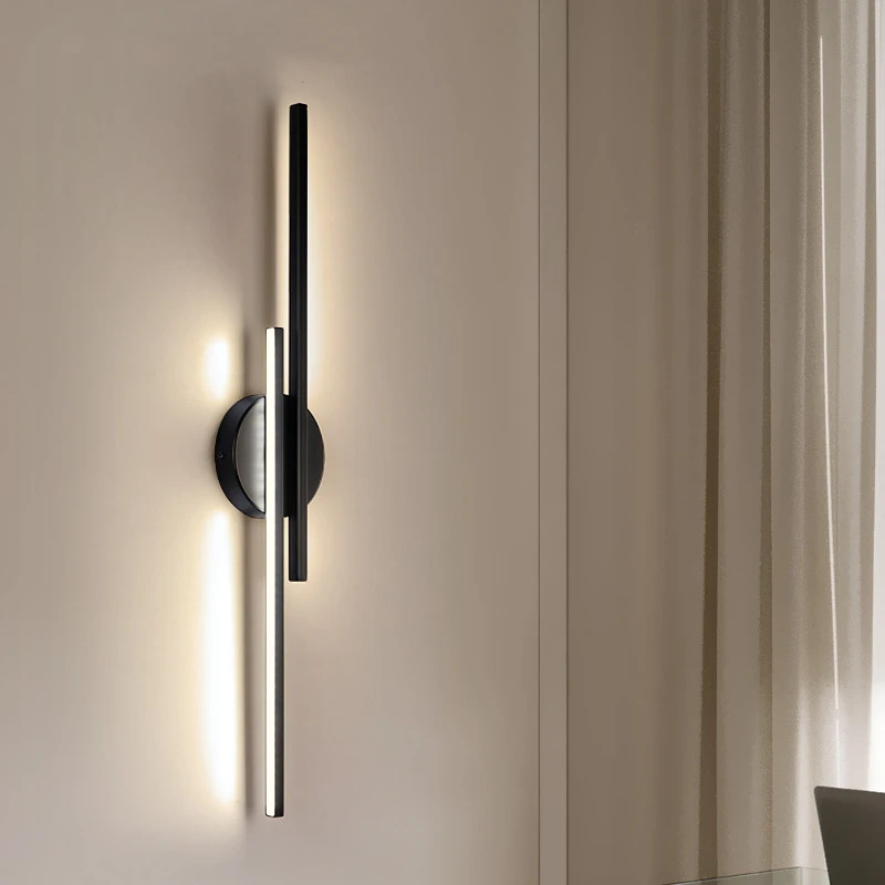 구매 현대 LED 벽 램프 침실 머리맡 독서 Sconce 거실 배경 복도 북유럽 흑백 바 스트립 장식 조명