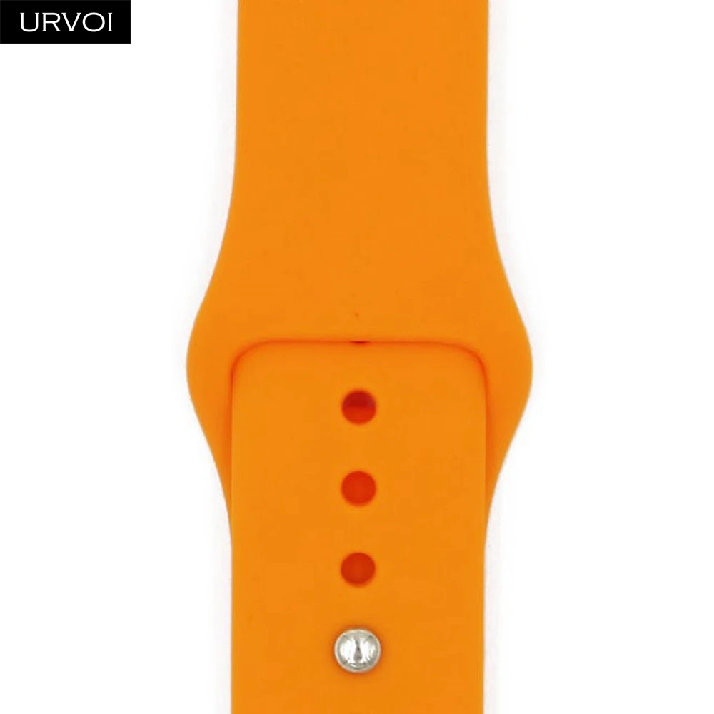 Grapefruit Спортивный ремешок URVOI для apple watch 5, 4, 3, 2, 1, силиконовый ремешок для iWatch 40 мм, 44 мм, застежка на булавке и застежке, новинка, сосновый зеленый - Цвет ремешка: Grapefruit
