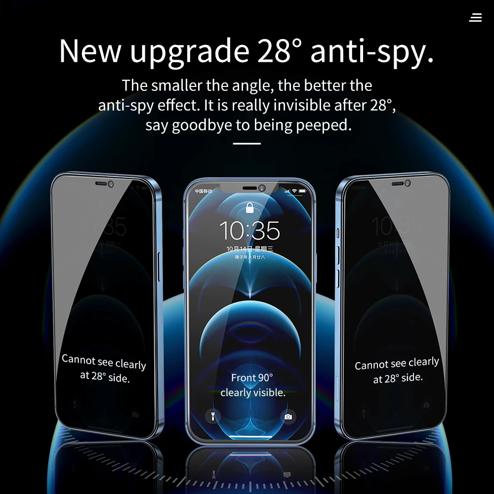 Защита экрана Hoco 9H для iPhone 12 11 Pro Max закаленное стекло с защитой от шпионов X XS XR