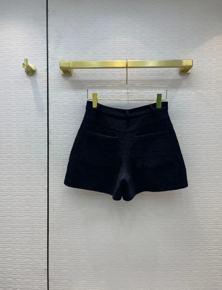 Fashion Tweed Shorts for Women Summer 2020 High-end Brand New High Waist Straight Shorts Top Quality Blended Knitted Shorts Lady