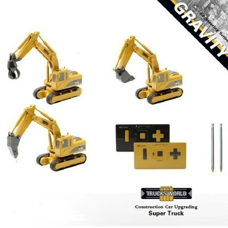 Мини радиоуправляемая конструкция фототрактор экскаватор строительный
