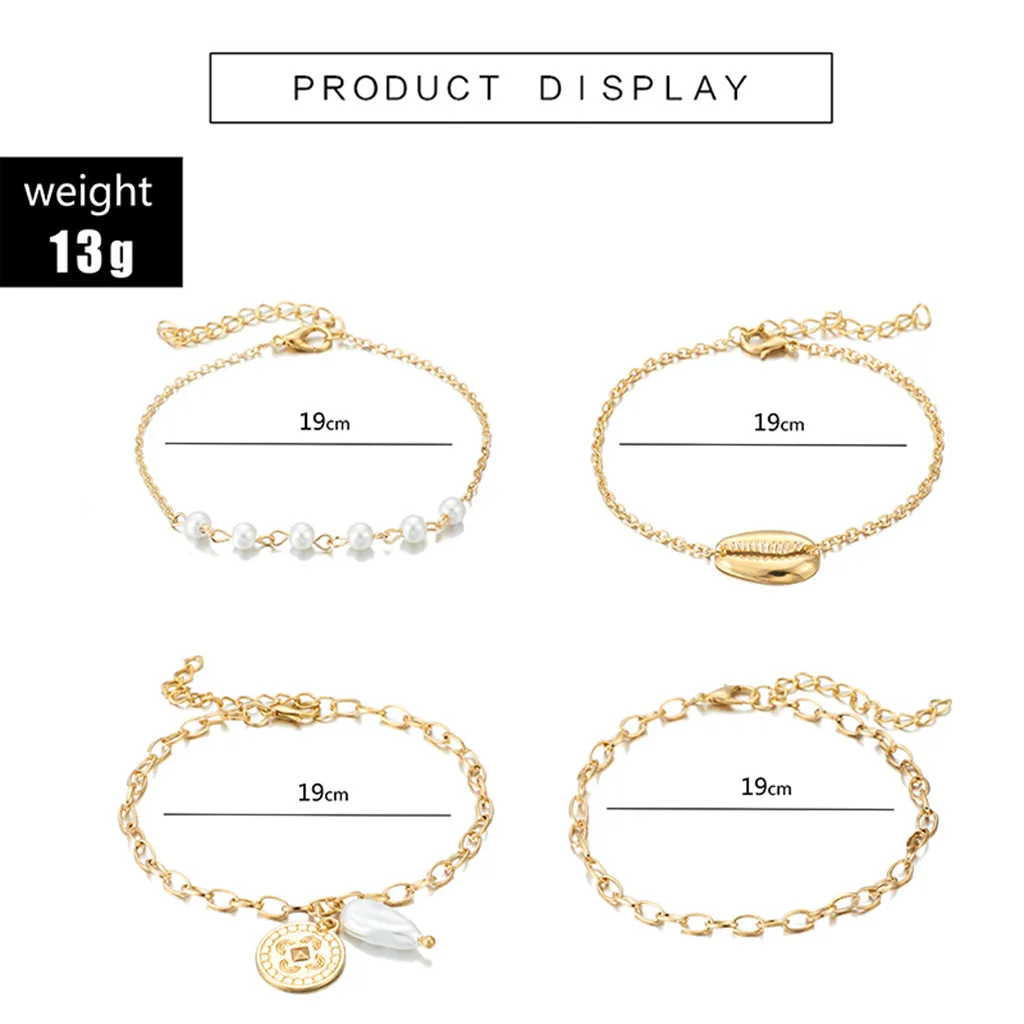 

2019explosion models new bracelet bracelet 4Pcs X stainless steel pendant love adjustable bracelet chain anklet gift 50%