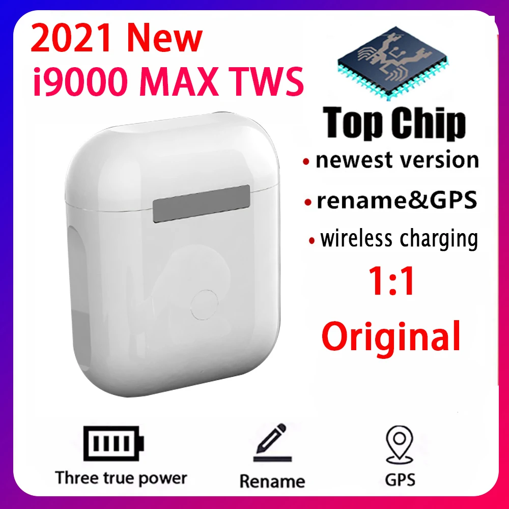 

2021 original i9000 MAX TWS mini wireless bluetooth headset 1:1 for Xiaomi PK i11 i12 i14 Air2 i9000 i9999 i99999 i90000 i30 i18