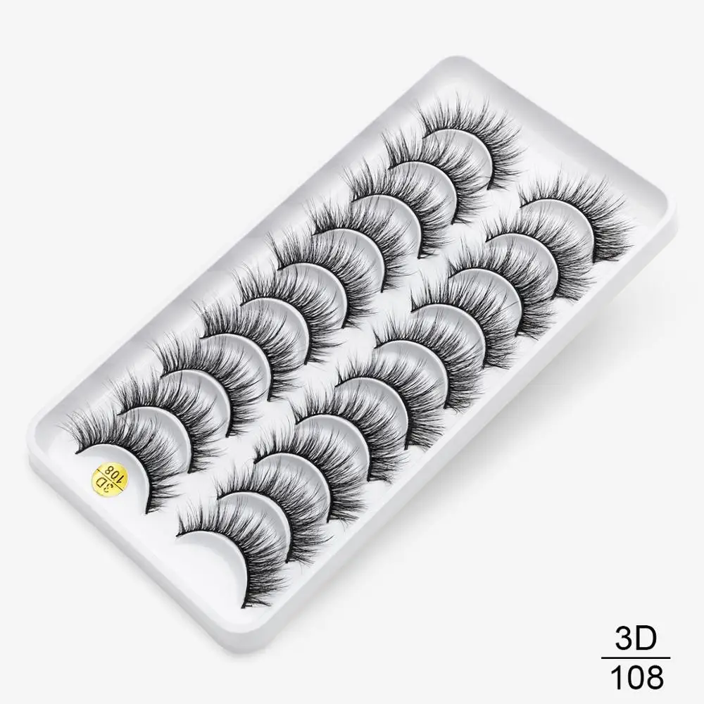 8/10 пар, натуральные длинные 3D ресницы из искусственной норки, толстые, ручная работа, полная полоса, ресницы, объемные, мягкие, норковые ресницы, накладные ресницы - Цвет: 3D-108
