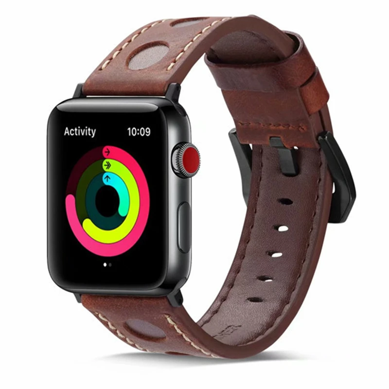 Leather strap for iWatch Apple watch band 44mm 40mm bracelet 42mm 38mm belt apple Watchband series 5 4 3 2 1Wrist correa | Наручные часы