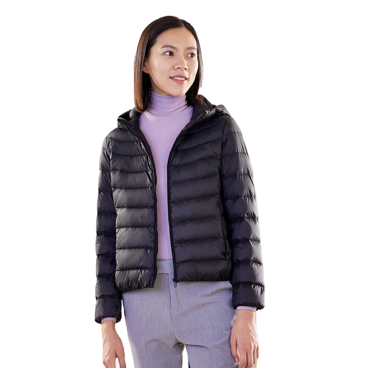 

[TANBOER-TD213228]ultra light winter keep warm Solid color female woman Long sleeve fashion vogue Trends puffer jacket