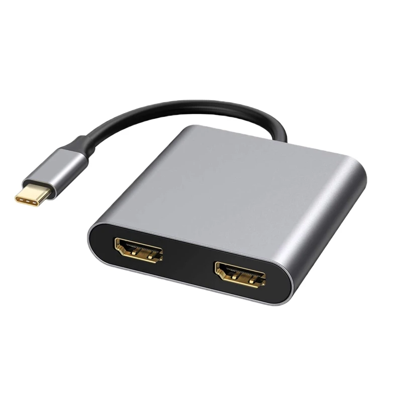 Новый Тип C на двойной HDMI/USB3.0/PD конвертер 4K Высокое разрешение 4 в 1 HDMI адаптер с