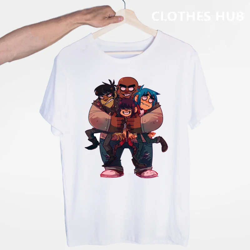 Футболка с круглым вырезом и короткими рукавами Gorillaz летняя повседневная модная