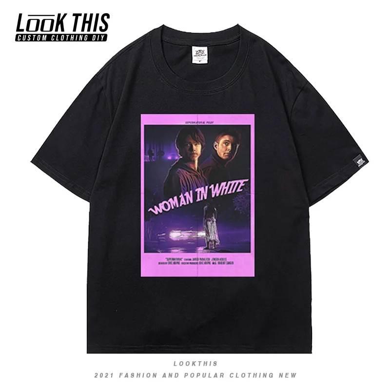 

Supernatural Gothic Women's T-shirt O-Neck Women 2021 Summer Clothing Streetwear Print Tops Tees Oversized T-shirt Casual Tee