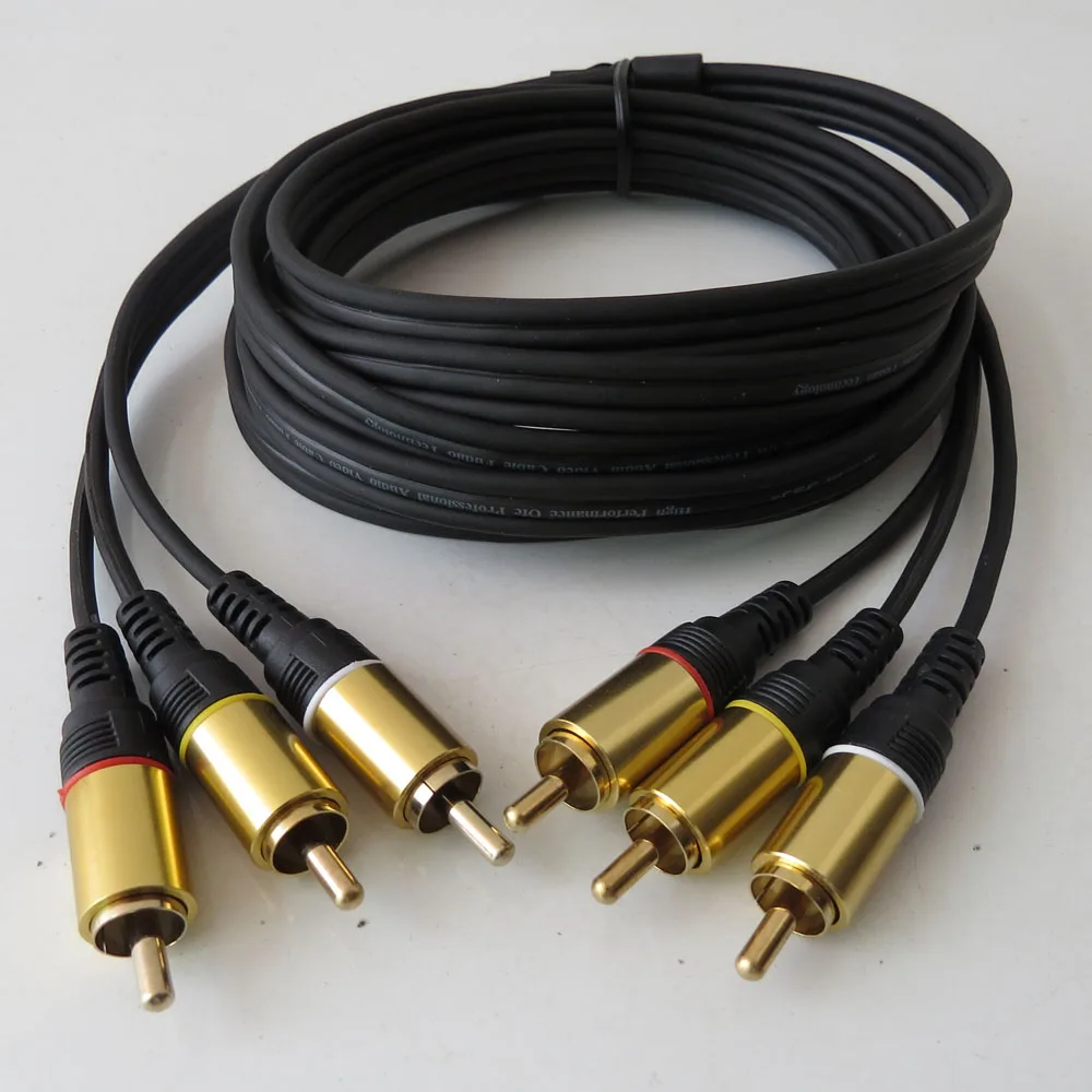 

2meter 6ft 3RCA to 3RCA audio cable gold plated