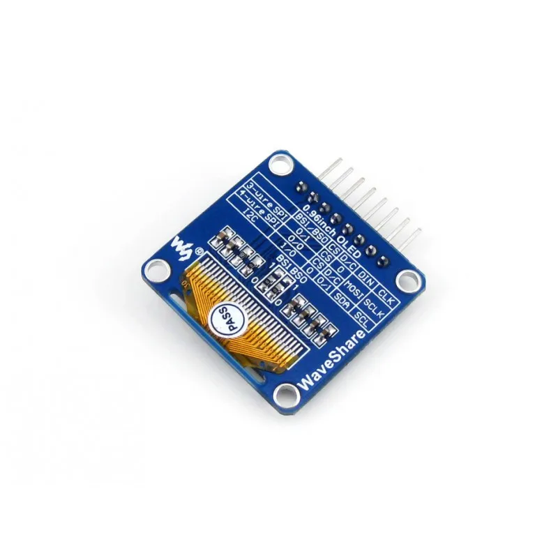 10 шт./лот 0 96 дюймов OLED (A) 128*64 пикселей угловой/горизонтальный pinheader SPI / I2C