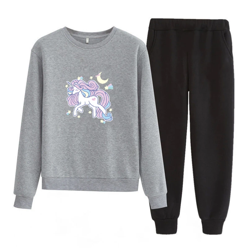 

Womens Horse Hoodies Sweatshirt Suit Set Wear Autumn Winter Outerwear Sports wear womens Female tracksuit set Clothing 2020