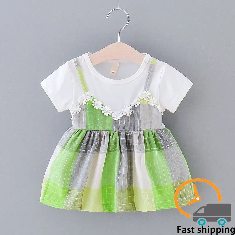 2020 кружевное платье принцессы с цветочным рисунком для маленьких девочек летняя