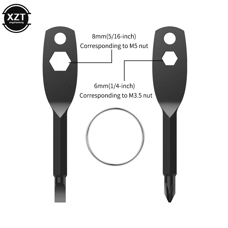 1 Set Stainless Steel Mini EDC Multifunction Screwdriver Key Shape Slotted Screwdrivers Keychain Pocket Repair Tool | Инструменты