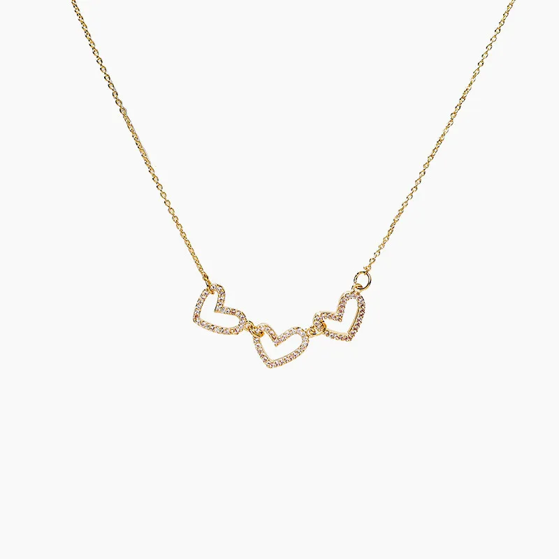 Женское позолоченное ожерелье-чокер Со стразы в форме сердца корейское простое