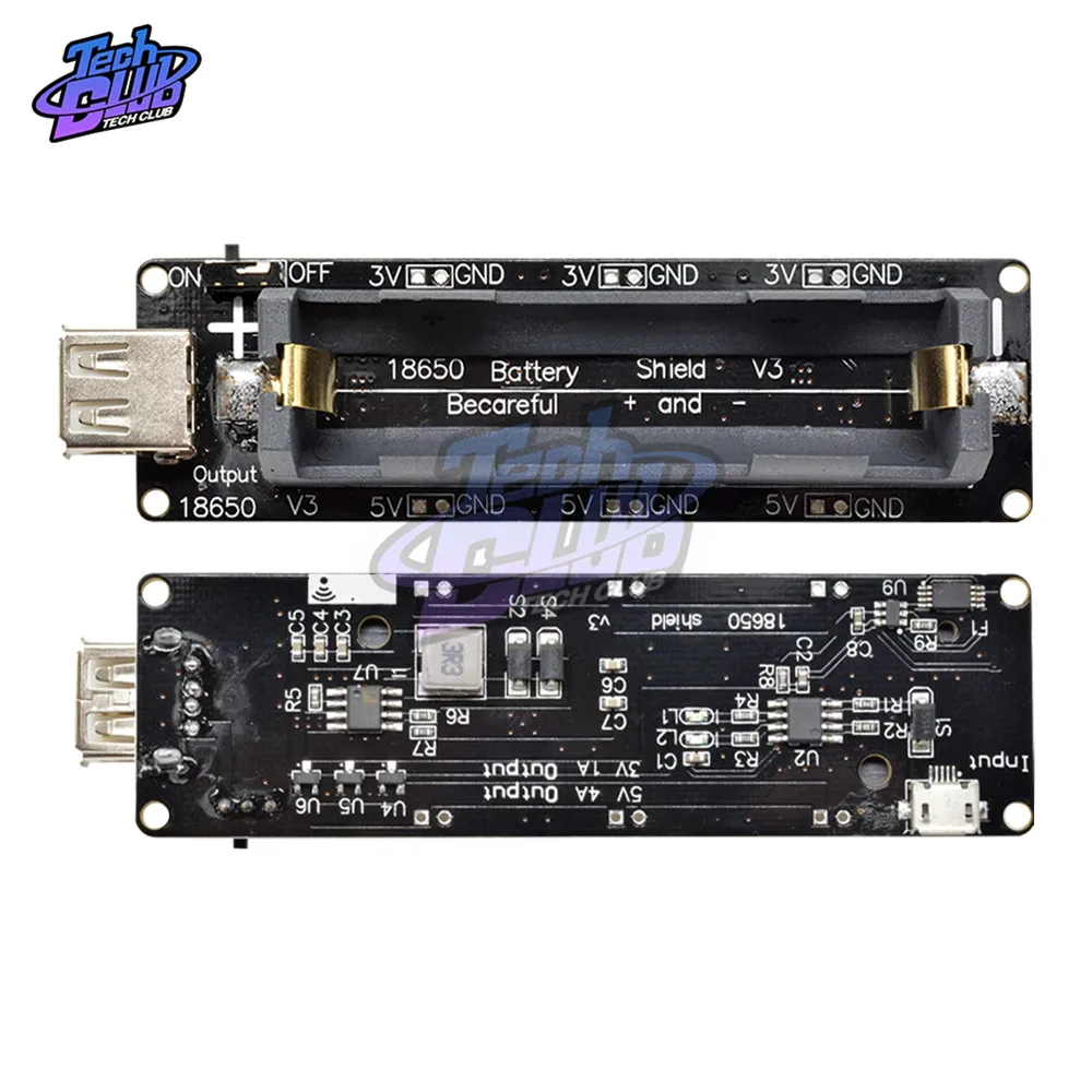 Держатель платы расширения литиевой батареи 18650 разъем Micro USB Type A для WEMOS ESP32 плата