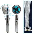 Насадка для душа, экономия воды, вращение на 360 градусов, небольшой вентилятор, распылитель высокого давления из АБС-пластика, аксессуары для ванной комнаты