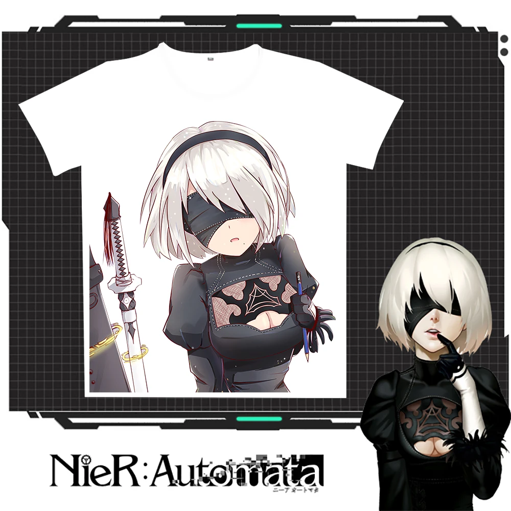 COYOUNG Бренд Новое поступление игры NieR: автоматические футболки с принтом молочный