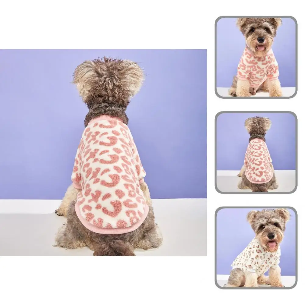 

Windproof Fine Workmanship Winter Leopard Print Dog Hoodie for Daily Life
