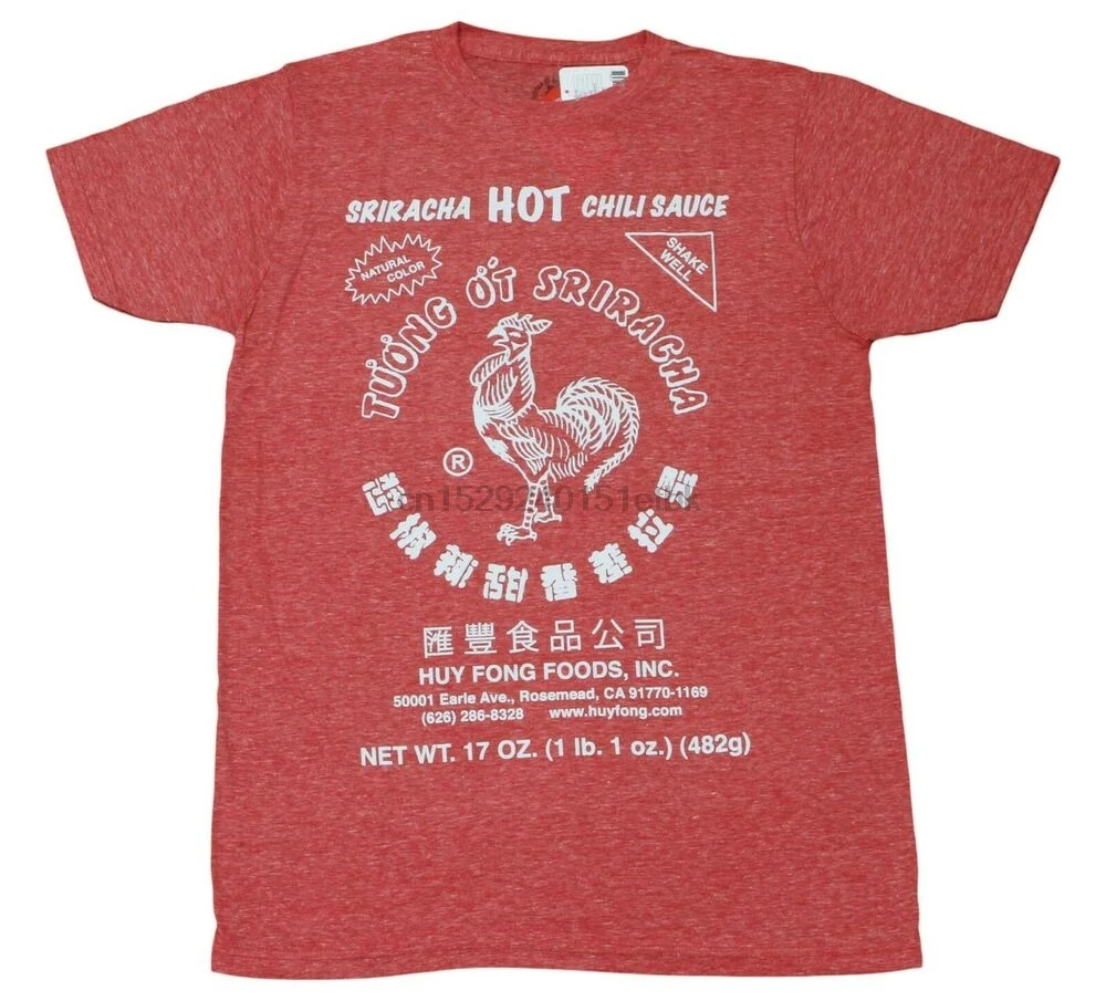 

Sriracha Hot Chili Sauce Rosemead Red Men T-Shirt New Cotton Retro Tee Classic