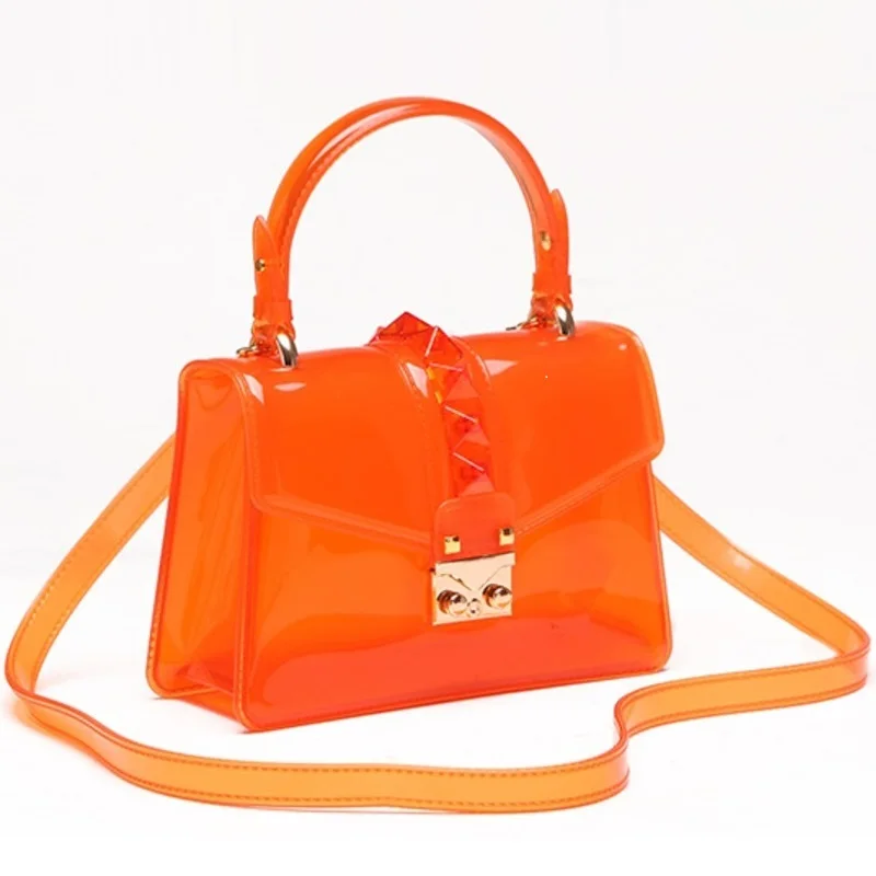 Brand Bags For Women 2020 Summer Handbag Designer Transparency Shoulder Crossbody Female Leather bag Rivets Ladies Purses | Багаж и сумки