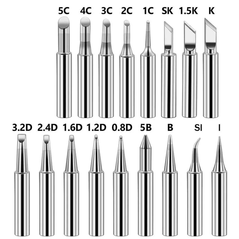 

3/5/10/12/15/17pcs Soldering Iron Tips Pure Copper Soldering Iron Tip Lead-free Solder Tips Welding Head BGA Soldering tools