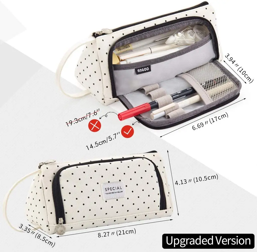 

Big Capacity Pencil Case Canvas High Large Storage Pouch Marker Pen Case Simple Stationery Bag School College Office Organizer