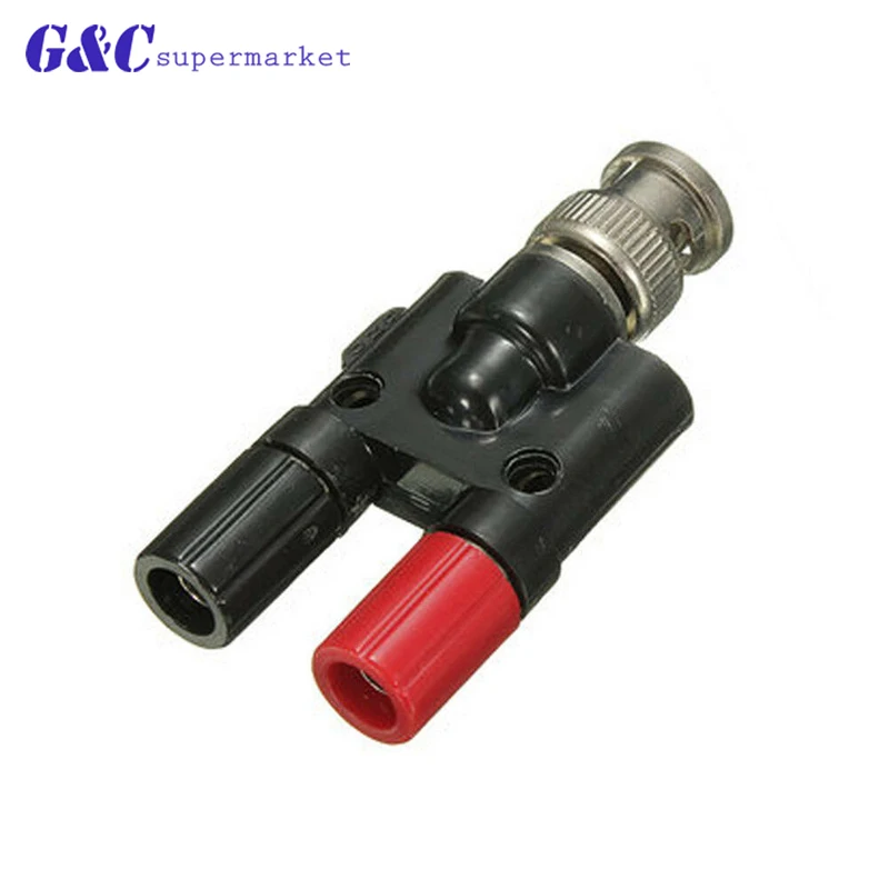 1Pcs Adapter 4mm Banana Plug BNC Female Jack To Two Dual Male Connector Plug-in Type |