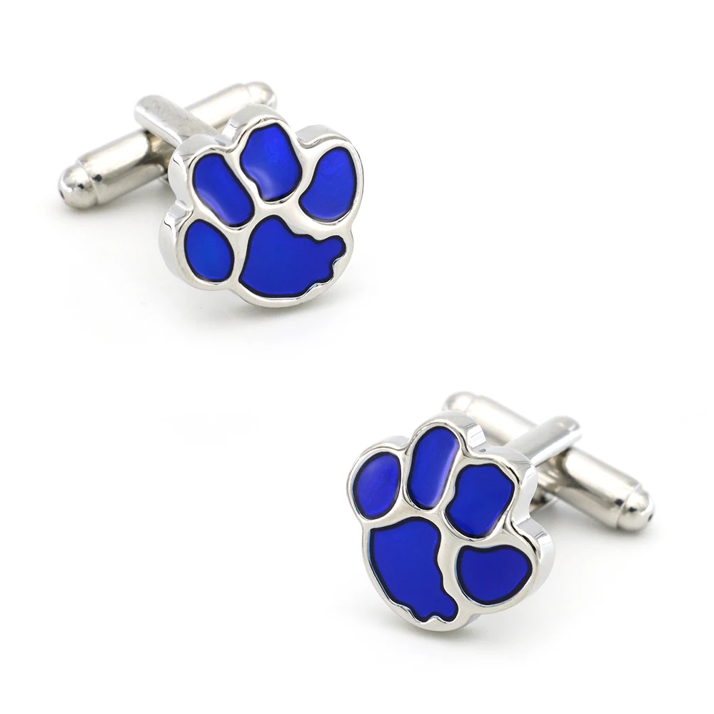 

Bear's Paw Cuff Links For Men Animal Design Quality Brass Material Blue Color Cufflinks Wholesale&retail