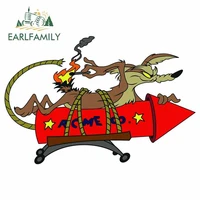 earlfamily 13cm x 8 8cm cartoon car sticker for wile e coyote acme rocket vinyl decal anime car styling waterproof accessories