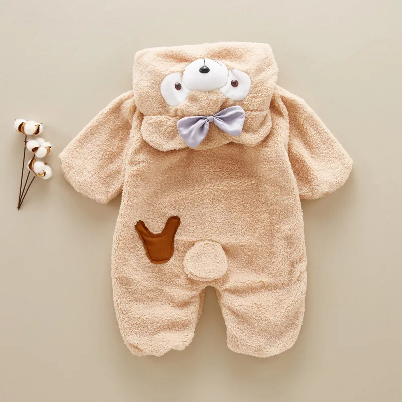 New Baby Romper Cute Cartoon Winter Clothes Funny Bear Warm Hoodies Costume Jumpsuit Kids Outfits Toddler 2020 |