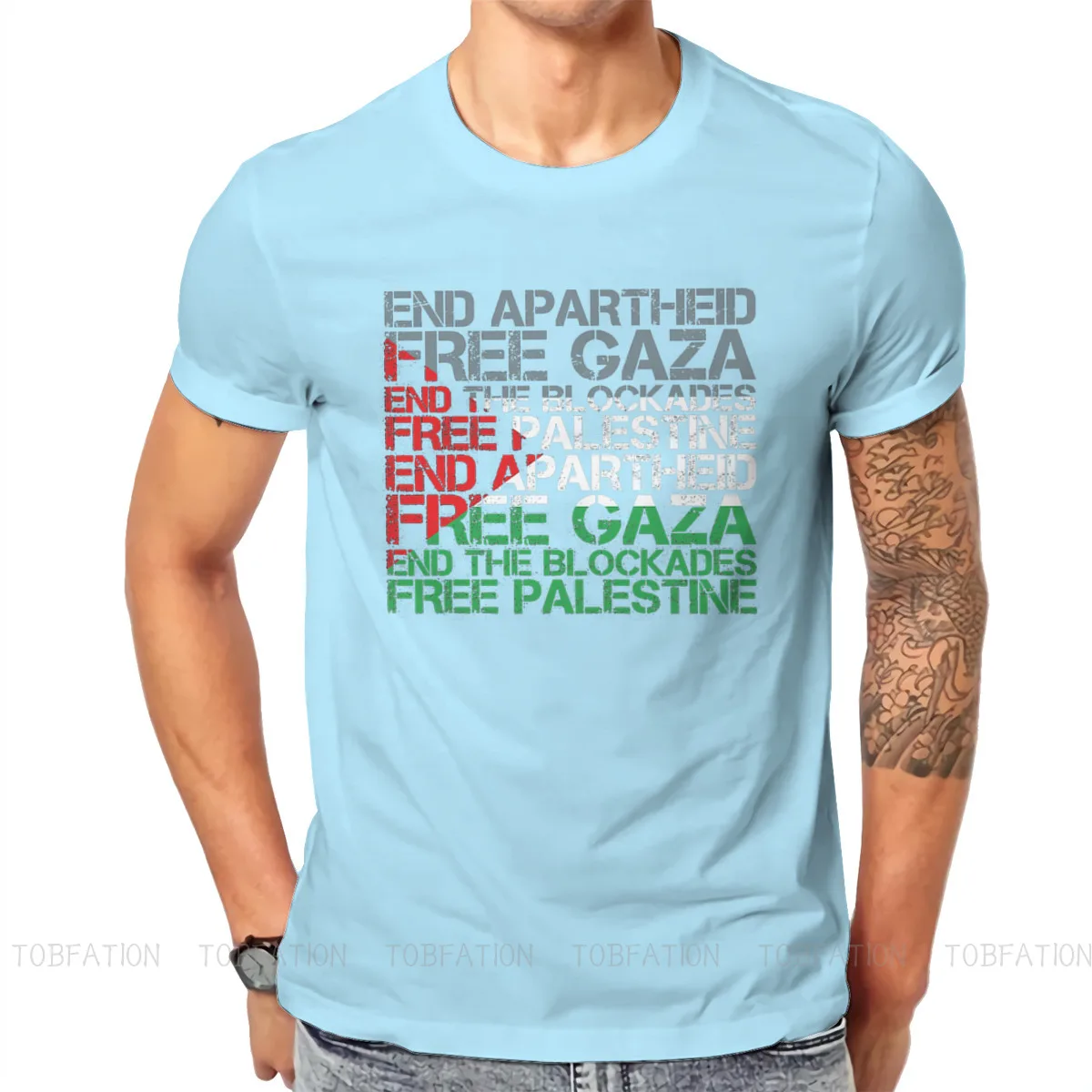 

Wordcloud Palestine T Shirt Classic Fashion Plus size Crewneck TShirt Big sales Harajuku Men's Streetwear