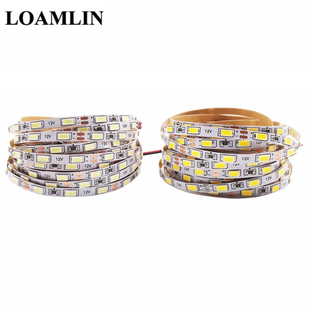 Гибкая светодиодная ленсветильник 5 м 5630 SMD 12 В постоянного тока 60 светодиодов/м