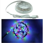 Светодиодные лампы с 5050 RGB 5-20 м, Гибкие огни с диодами, подсветка для телевизора, атмосферное декоративное освещение